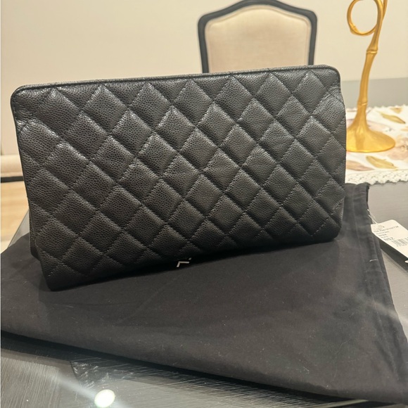 Authentic!!! Chanel Clutch Black Quilted CC evening bag - Picture 2 of 6